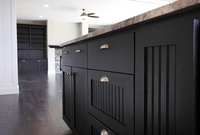 Thumb kitchen  traditional style  painted black  wainscot doors  full overlay